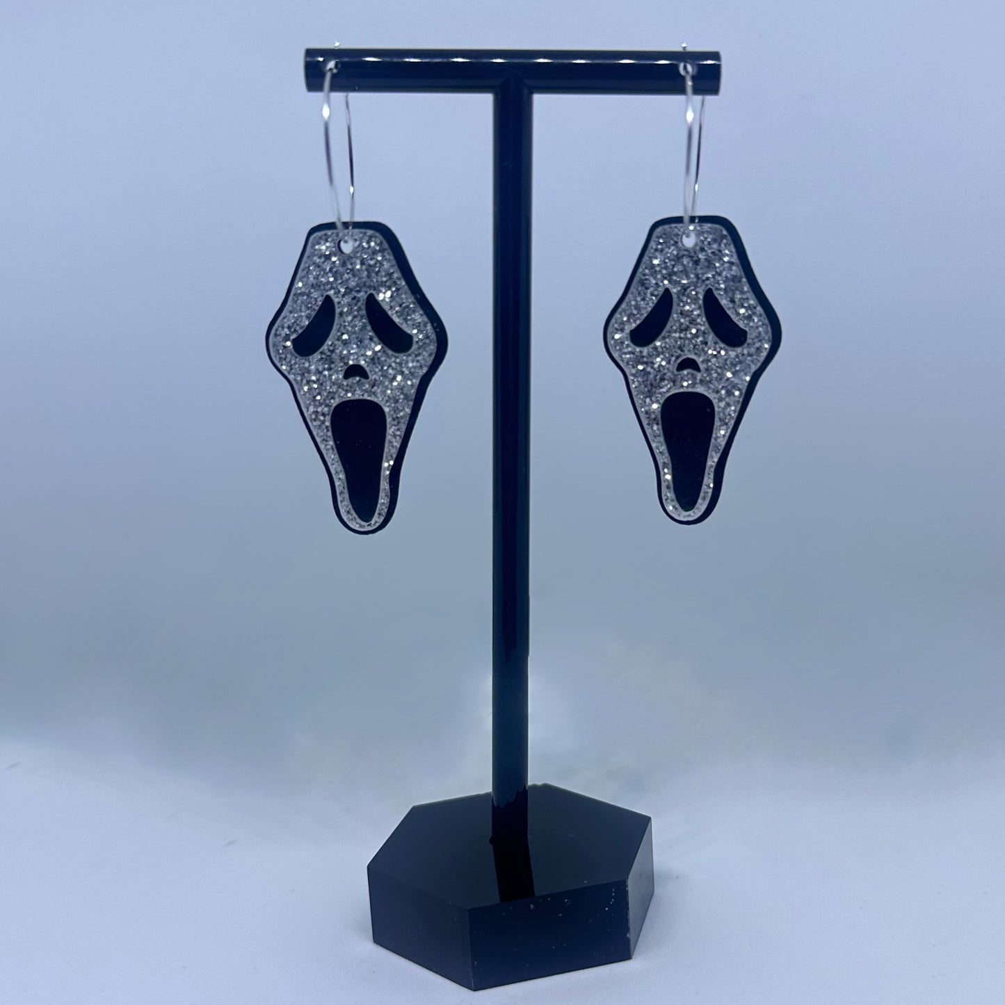 Ghost Face Glitter Earrings