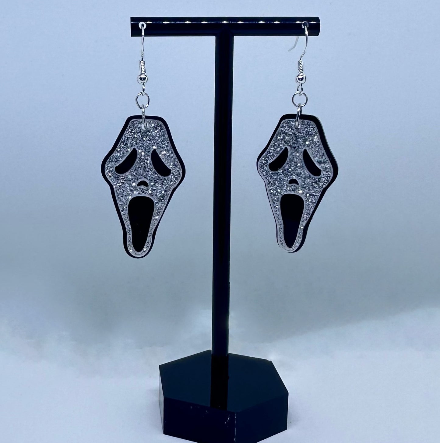 Ghost Face Glitter Earrings