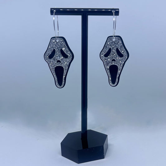 Ghost Face Glitter Earrings