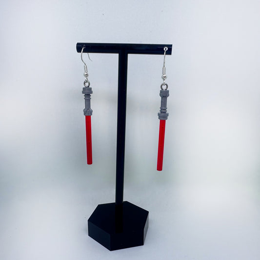 Red Lightsaber Earrings