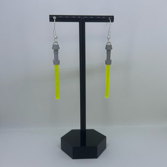Yellow Lightsaber Earrings